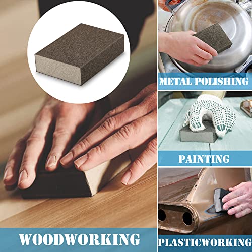 16Pcs 120 Grit Sanding Blocks, Jamiikury Fine Sanding Sponge Washable and Reusable, Wet Dry Sandpaper Sponge for Wood Metal FurniturePaint and Drywall - size: 120 Grits