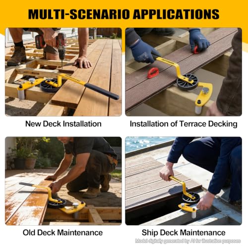 WORKEASE Deck Board Straightening Tool, 9pcs Lever Deck Tool Set
