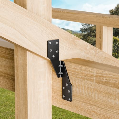 25 Pcs Hurricane Straps Tie Brackets - Heavy Duty 18 Gauge Steel Hurricane Clips for Roof, Shed and Walls, Hurricane Straps for Rafter H2.5A, Hurricane Roof Brackets, Truss Ties Black – Left - style: Left - Black Hurricane ties - 25pcs