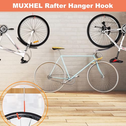 16 Pcs Rafter Hanger Hook Heavy Duty Large S Hooks, Vinyl Coated S Hook for Hanging Bikes, Ladders, Ropes, Tools (Orange)