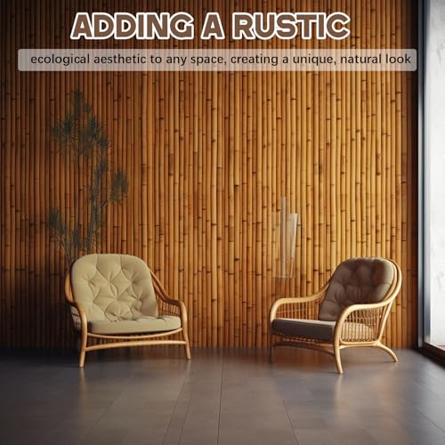 24 Pack 6ft Bamboo Slat Wall Panels, Vertical Wood Slat Accent Wall Kit for Modern Interior Decor, DIY Decorative Ceiling Panel System, Light Bamboo Finish, Easy Install
