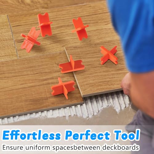 Deck Board Spacer Tool Set, 8 Pack red ABS Plastic Spacing Guides, Multiple Thicknesses 1/16 ,3/16,1/8、1/4 Inch, for Composite Decking Installation