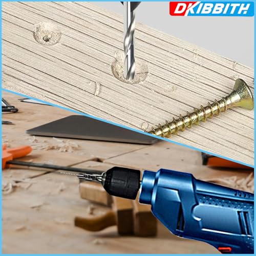 DKIBBITH 12-Piece Countersink Drill Bit Set with 5 Spare Bits, 2 Limit Rings, 1 Hex Key, 2 Screws & Case - 3-in-1 Wood Countersink Bit for #6#8#10#12#16 Screws, 82°Chamfer, Depth Adjustable. - size: 12 Piece Countersink Bit Set