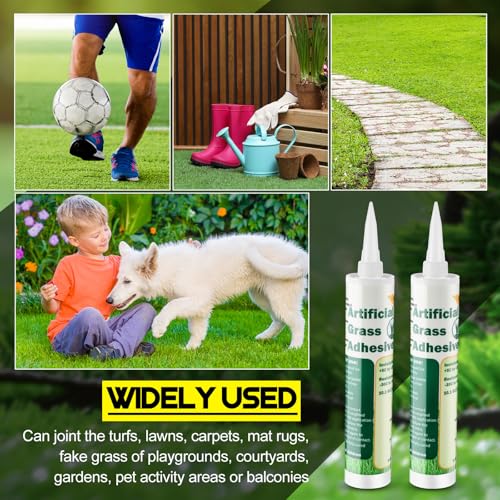 Threlaco 2 Tubes Artificial Grass Turf Glue 10 oz Seam Adhesive Synthetic