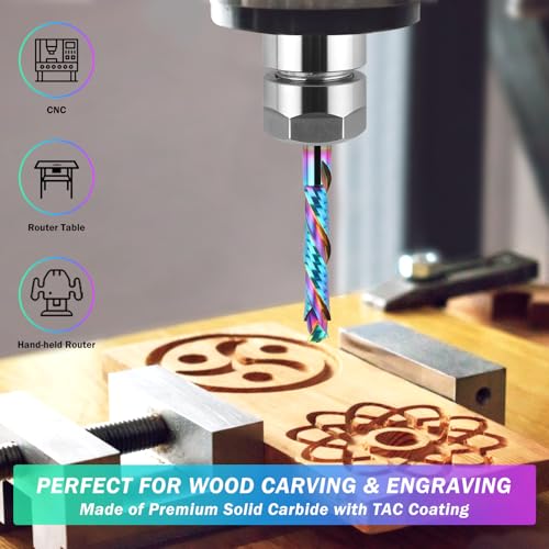 Extra Long 5 Inch Compression Spiral Router Bit 1/2 Inch Shank - size: 1/2" Dia - 3" CL -1/2" Shank, style: COMPRESSION CUT