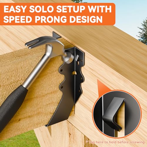 50 Pcs Black 2x6 Joist Hanger,LU26 18 Gauge Double Shear Face Mount Joist Hanger,Hurricane Ties for Rafters Tie Brackets Great for Floor Deck and Ceiling Joists - size: 50Pcs 2x6, style: Black