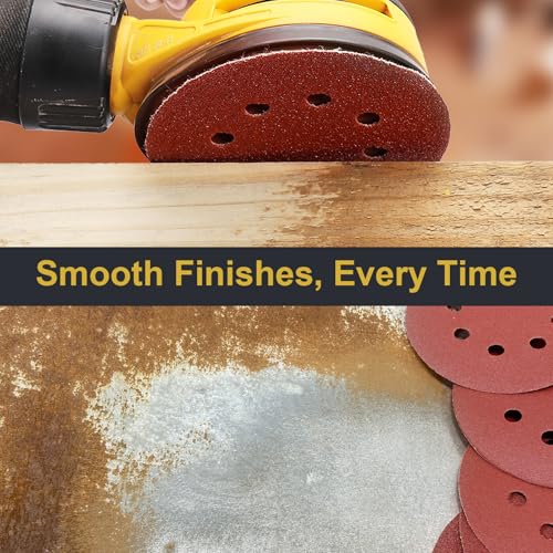100 PCS 5 Inch Sanding Discs 240 Grit Hook and Loop Adhesive Round Sandpaper for Random Orbital Sander