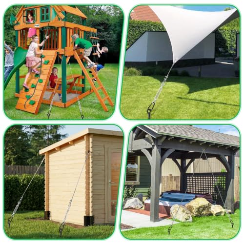 2 Pack 30" Heavy Duty Ground Anchors Shed Anchors Kit, Earth Anchors for Mobile Home Carport Gazebo Trampoline Swingset Tent - size: 2PCS