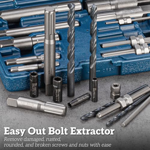 Screw & Pipe Extractor Set,Left Hand Drill Bit with Drill Guides - color: 37-piece Bolt Extractor Set
