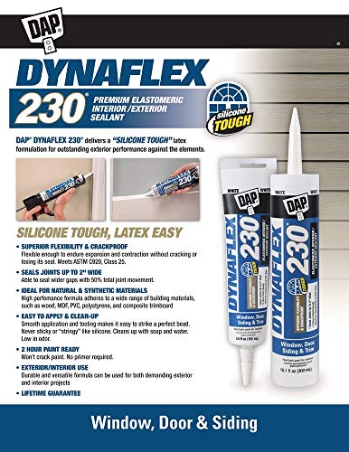 DAP Dynaflex 230 Premium Elastomeric Sealant, Gray, 10.1 Oz, 12 Pack (7079818286)