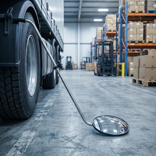 Under Vehicle Inspection Mirror – 12" LED, 180° Adj., Telescoping Handle