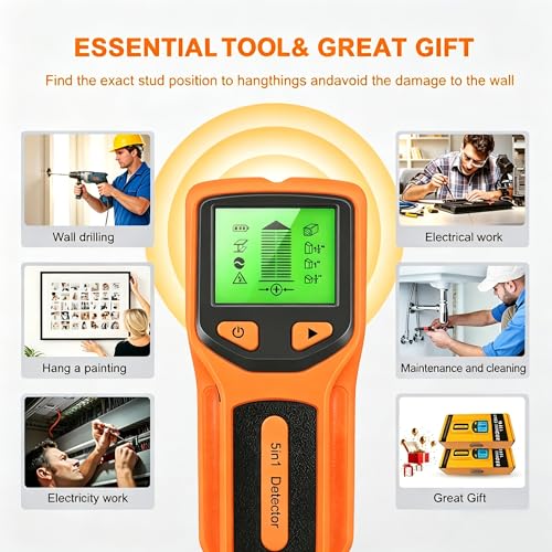 5 in 1 Stud Finder Wall Scanner with Smart Chip & HD LCD Display