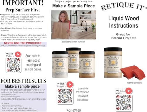 Retique It Liquid Wood - Dark Wood Quart - Paint it Then Stain it - Stainable Wood Fiber Paint - Put a Fresh Coat of Wood on it (32 Fl Oz Dark Wood) - color: 3 Dark Wood, size: 32 Fl Oz (Pack of 1)