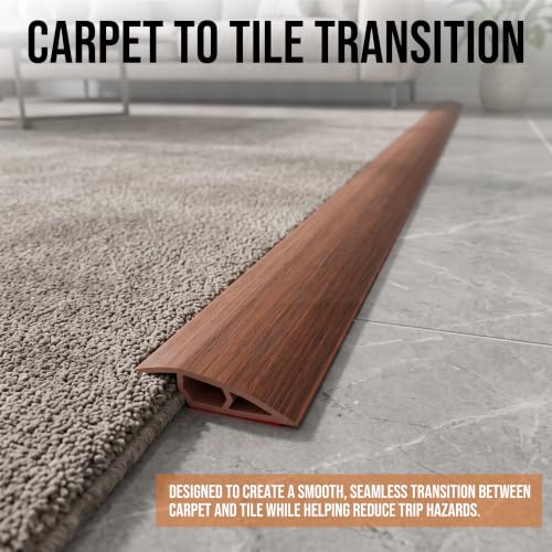 10FT Self-Adhesive Floor Transition Strip, Brown Oak PVC Carpet Edging - color: Brown Oak, size: 1/5" to 2/5",10FT