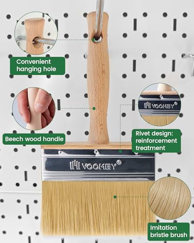 Voomey 5in Deck Stain Brush Applicator Wide Block Limewash & Decking - size: 5inch(pack of 2)