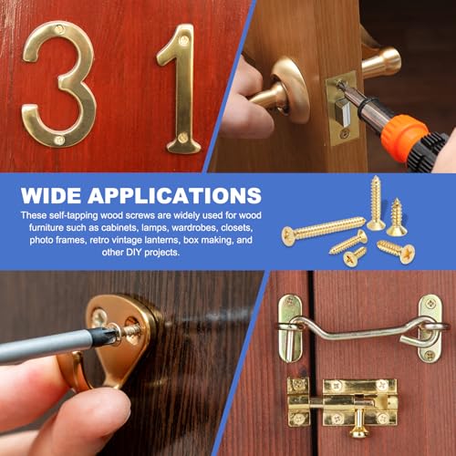 MECCANIXITY 36 Pcs Brass Screws, M3 x 12mm Solid Phillips Flat Head Self-Tapping Wood Screw Fasteners for Woodworking Furniture Repair Photo Frame Drywall Home Appliances - size: M3 x 12mm