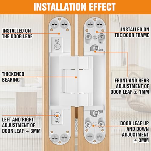 7" Hidden Door Hinge/Concealed Hinges,Invisible Hinges - color: White, size: 7 inches
