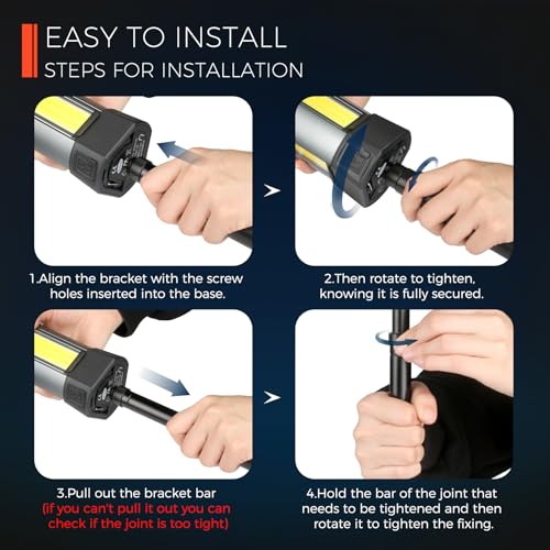 Rechargeable Work Light with Stand, Magnetic Base, Hook & Tripod (Small) - color: Black Small Rechargeable Work Light with Tripod