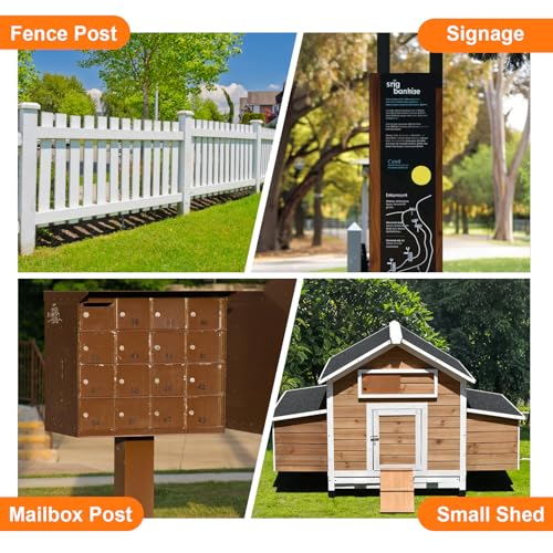 Fence Post Repair Kit, Thickened Heavy Duty Fence Post Anchor Stakes for Repair Tilted, Broken Wood Posts Support (Black, 8 Pack) - color: Black-8 Pack