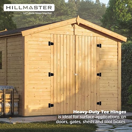 HILLMASTER 3.5 inch Heavy Duty Gate Hinges Fence Door Hinges Durable Gate Strap Hinge for Indoor Outdoor, Gate Hardware Kit for Shed, Wooden Fences, Vinyl Fence Gate, Barn Door, Garage, 4 Pack - size: 4 Pack