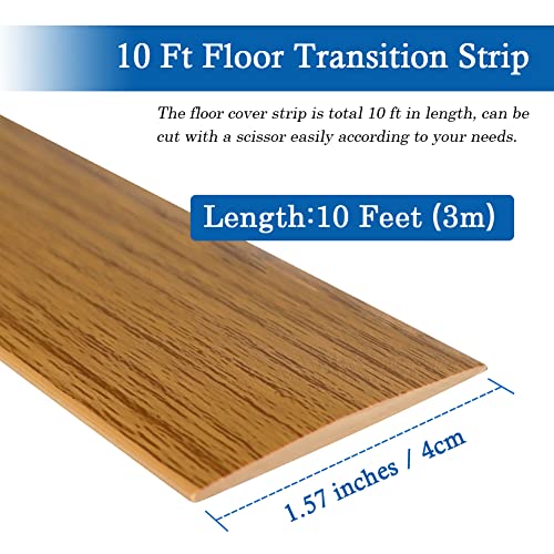 FONUNO Vinyl Floor Transition Strip Self Adhesive Threshold Strip 1.57" W - color: Light Brown, size: 4cm, 10Ft