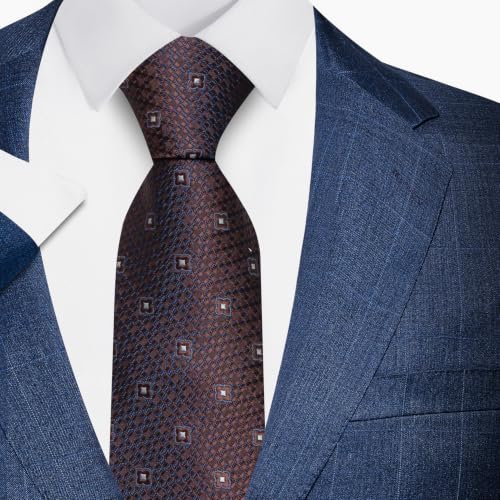 joy alice Tie For Men 6 PCS Necktie Woven Jacquard Neck Ties Set Neck Ties - color: Brown Gold