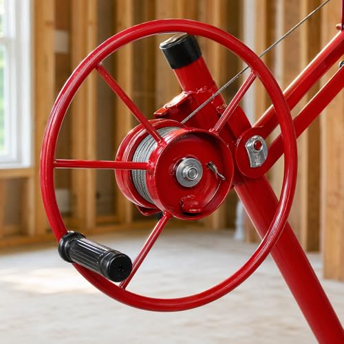 Winado 16 ft Drywall Lift Panel Rolling Hoist Jack Lifter for Sheetrock - color: Red, size: 16 ft