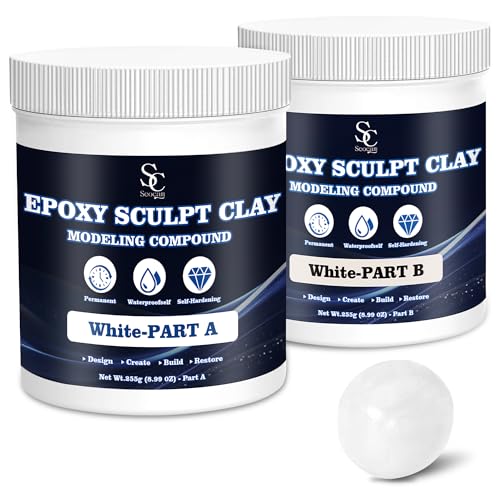 Epoxy Putty Sculpt Clay, 2 Part A & B for Sculpting, Modeling, Building, and Repairing, 1 Pound, White - color: White, size: 1 Pound