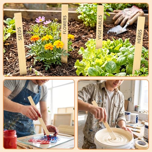 80 Pack 12 Inch Wooden Paint Stir Sticks, Multi-Purpose Paint Stirrers