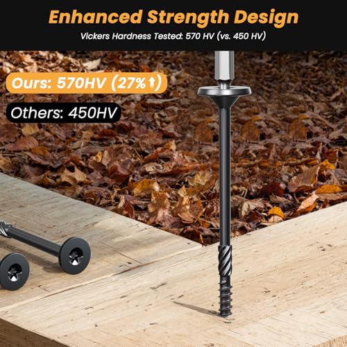 Lag Screws #14 x 5 Inch, 30Pcs Heavy Duty Structural Wood Screws T30 Star Bit - size: #14 x 5"