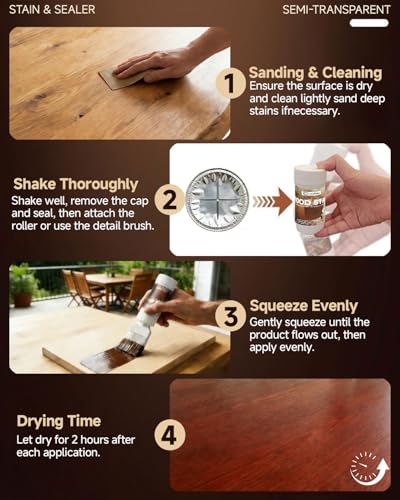 Wood Stain and Sealer in One - Dark Oak - color: Dark Oak, size: 6.35 Fl Oz
