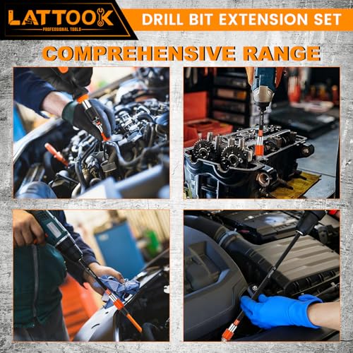 4-Pieces Drill Bit Extension Set (2-3/8", 4", 6", 12'' Long)