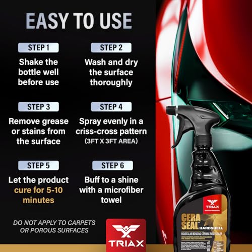 TRIAX Nano Ceramic Paint Sealer & Protector - Hardshell Cera Seal Nano and Protector - Deep Reflective Shine - 100% Hydrophobic - UV Shield - Scratch Resistant (1 Gallon) - size: 1 Gallon (3.78L)