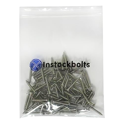 #4 x 1-1/4" Flat Head Sheet Metal Screws Phillips Drive Wood Screws, 304 Stainless Steel 18-8, Pack of 100 - color: Silver, size: #4 x 1-1/4"
