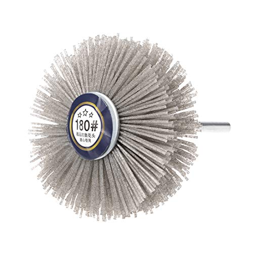 uxcell Nylon Wheel Brush 180 Grits Abrasive Grinding Head with 6mm Threaded Shank - style: 180 Grit