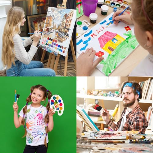 36-Piece Professional Painting Kit | 16 Sponge Brushes + 20 Nylon Brushes | Birch Handle & Aluminum Ferrules | Polyether Sponge & Nylon Bristle Combo | Watercolor/Acrylic/Oil Texture Tools