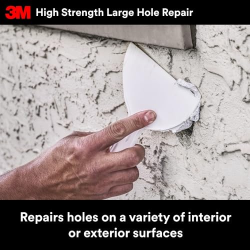 3M High Strength Fiber Reinforced Spackling Compound, 12 oz (6-Pack), Fast-Drying Wall Repair for Large Holes up to 5" – Fills Drywall, Plaster, Stucco, Concrete, Wood – Indoor/Outdoor, Paintable - size: 12 oz (6-Pack)