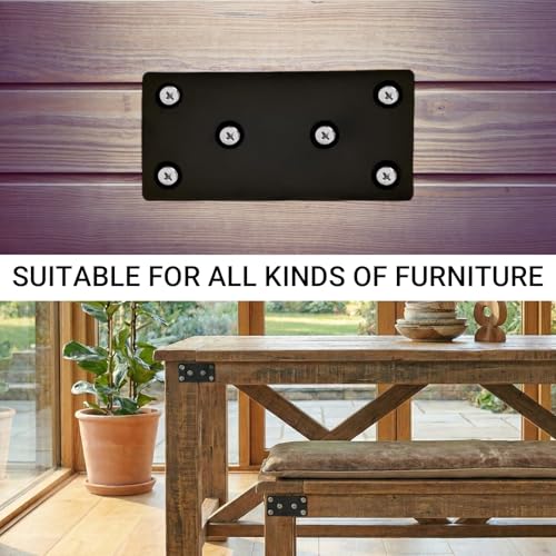Black Flat Mending Plates,Stainless Steel Straight Mending Joining Plates, Heavy Duty Metal Brackets for Brace, Repair Fixing Bracket Plates for Wood Furniture Fence Bookcase (50mm) - size: 50mm