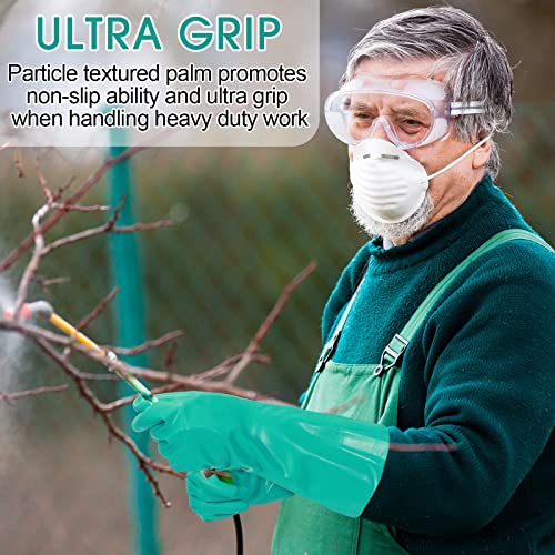 Potchen 20 Pairs Chemical Resistant Gloves 15 Mil Nitrile Gloves,Medium - size: Medium