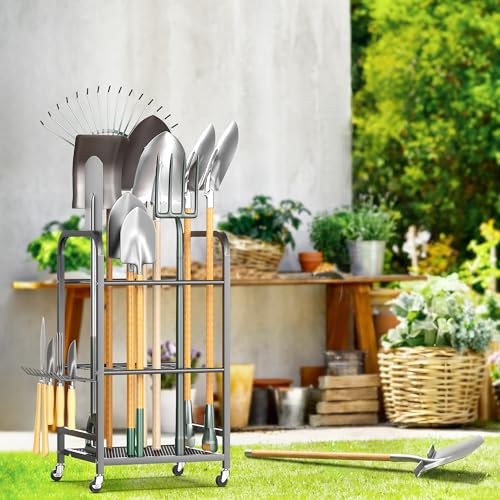 EVERHANGER Garden Tool Organizer and Storage, Yard Tool Stand - size: Small