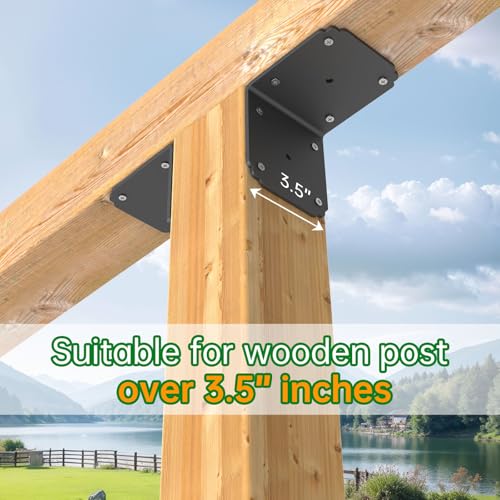 4x4x3.5 Pergola Brackets,Heavy Duty L Bracket for Wood (4PCS) - size: 4x3.5 inch ( 4 Pack )
