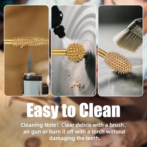 CAELUM Titanium-Coated Flame Carbide Rotary Burr, 1/8" Coarse Carving Kit - color: Titanium Coated Flame