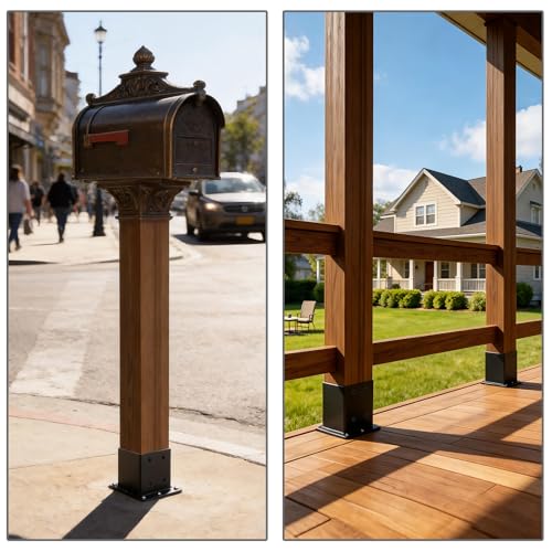 4x4 Post Base Brackets 8 Pcs Deck Post Base (Inner Size:3.6" x 3.6") - size: 4x4-8