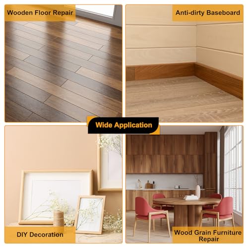 HARFINGTON Wood Grain Repair Tape 6" x 33ft Self Adhesive Repair Patch - color: Bright Brown Wood, size: 6 Inch x 33ft