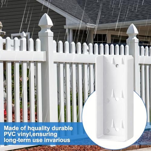 Nuanchu 10 Pcs Vinyl Fence Brackets White 2"x6" - size: 2" x 6"