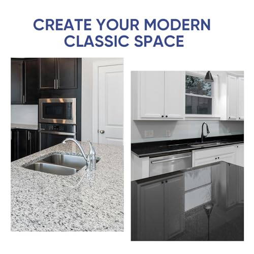 GLAINTE Granite Countertop Paint Kit - Black Gold Counter Top Refinishing Kit for Kitchen Bathroom - color: A4. Granite-Black