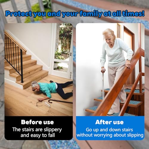 Blue Rubber Anti Slip Tape 8Inchx16.5Feet,Blue Non Slip Tape for Pool,Stair Steps,Bathroom,Trails,tub,Boats,ramp,Stairs Grip Tape,No Skid, High Traction Friction - size: 8Inchx16.5Feet