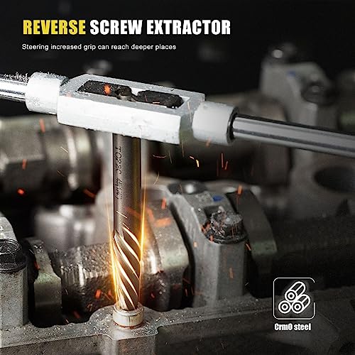 TOPEC Damaged Screw Extractor Set, 7 Piece Easy Out Bolt Extractor for Easily Remove Broken Bolts, Stripped Screws, Studs - Gifts for Men - size: 7 Piece