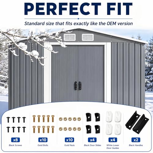DK100-A Shed Door Tune-Up Kit for Arrow Shed Sliding Doors, Black - color: Black