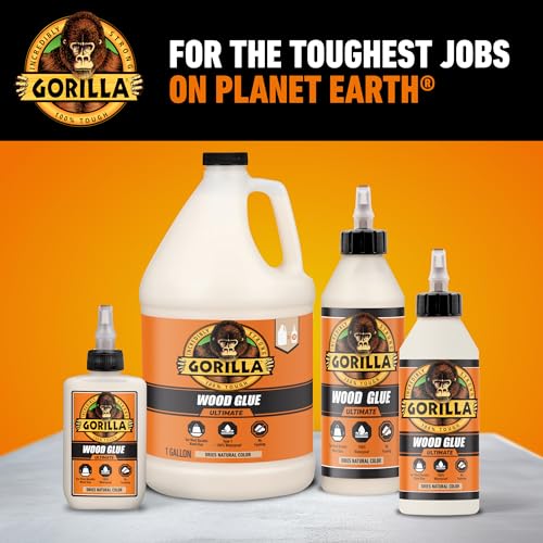 Gorilla Wood Glue Ultimate, Natural Color, 1 Gal Bottle, Waterproof - size: 128oz, style: 1 Pack Gallon